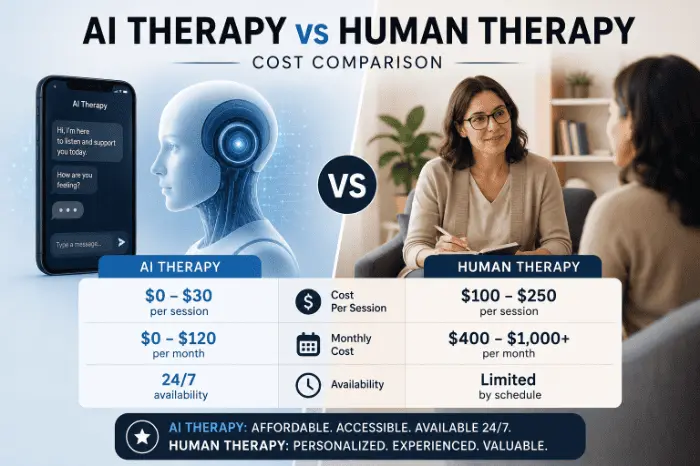 Therapy cost comparison ai and human