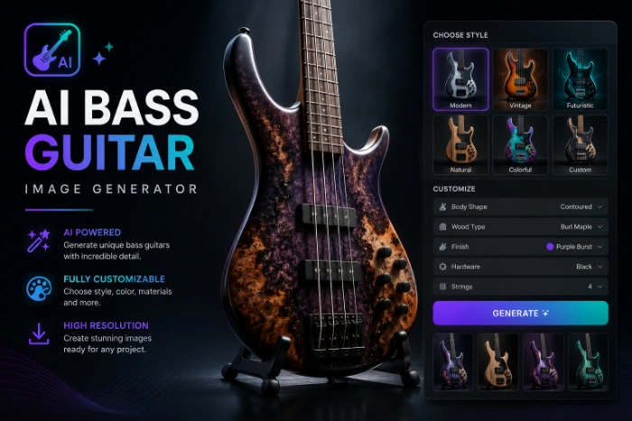 Best ai bass guitar image generator