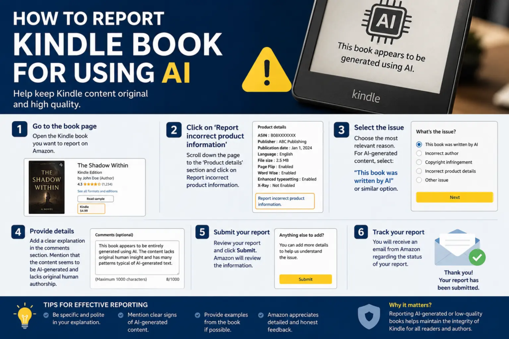 How To Report Kindle Book For Using AI