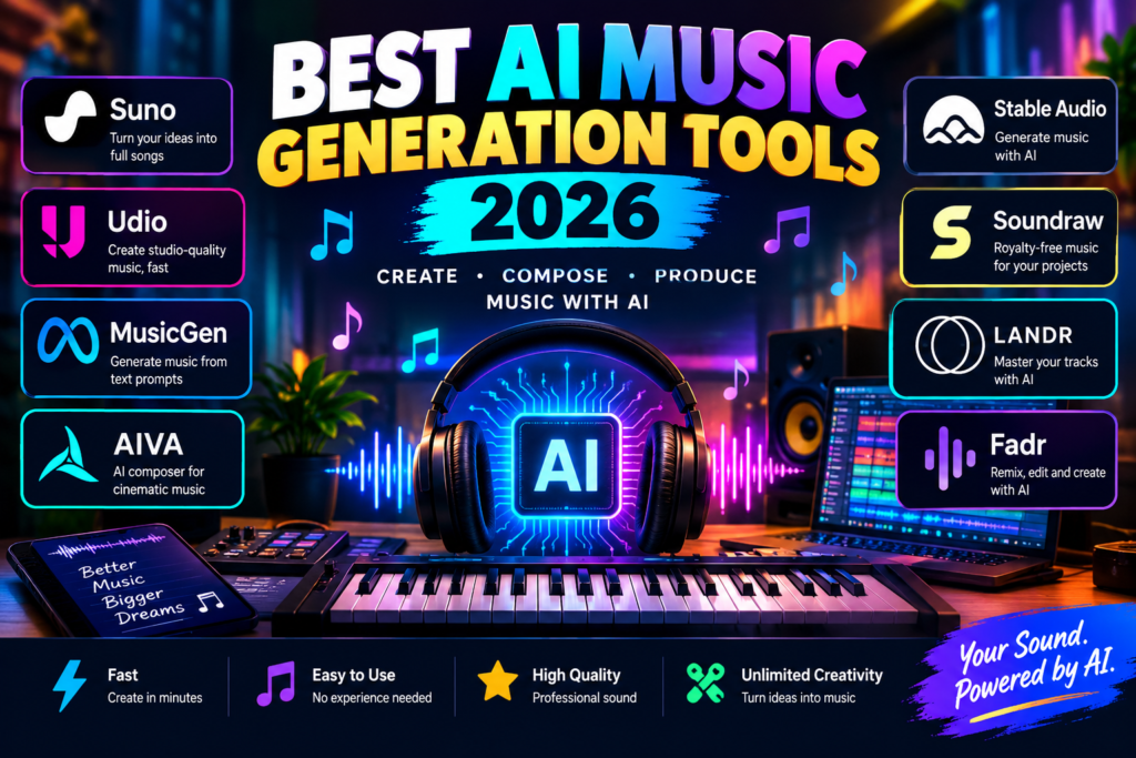 Best AI music Generation Tools 2026​