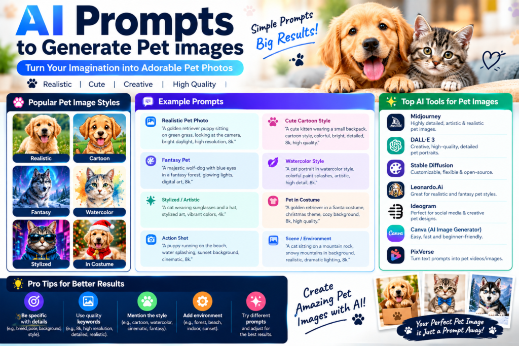 AI Prompts To Generate Pet Images Tools​