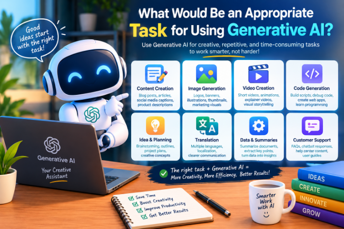 what would be an appropriate task for using generative ai